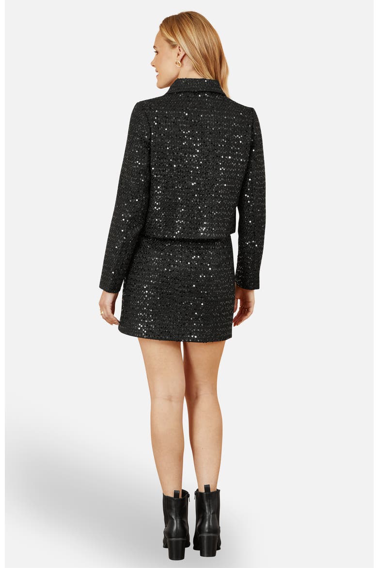 Boucle Sequin Jacket, Alternate, color, Black