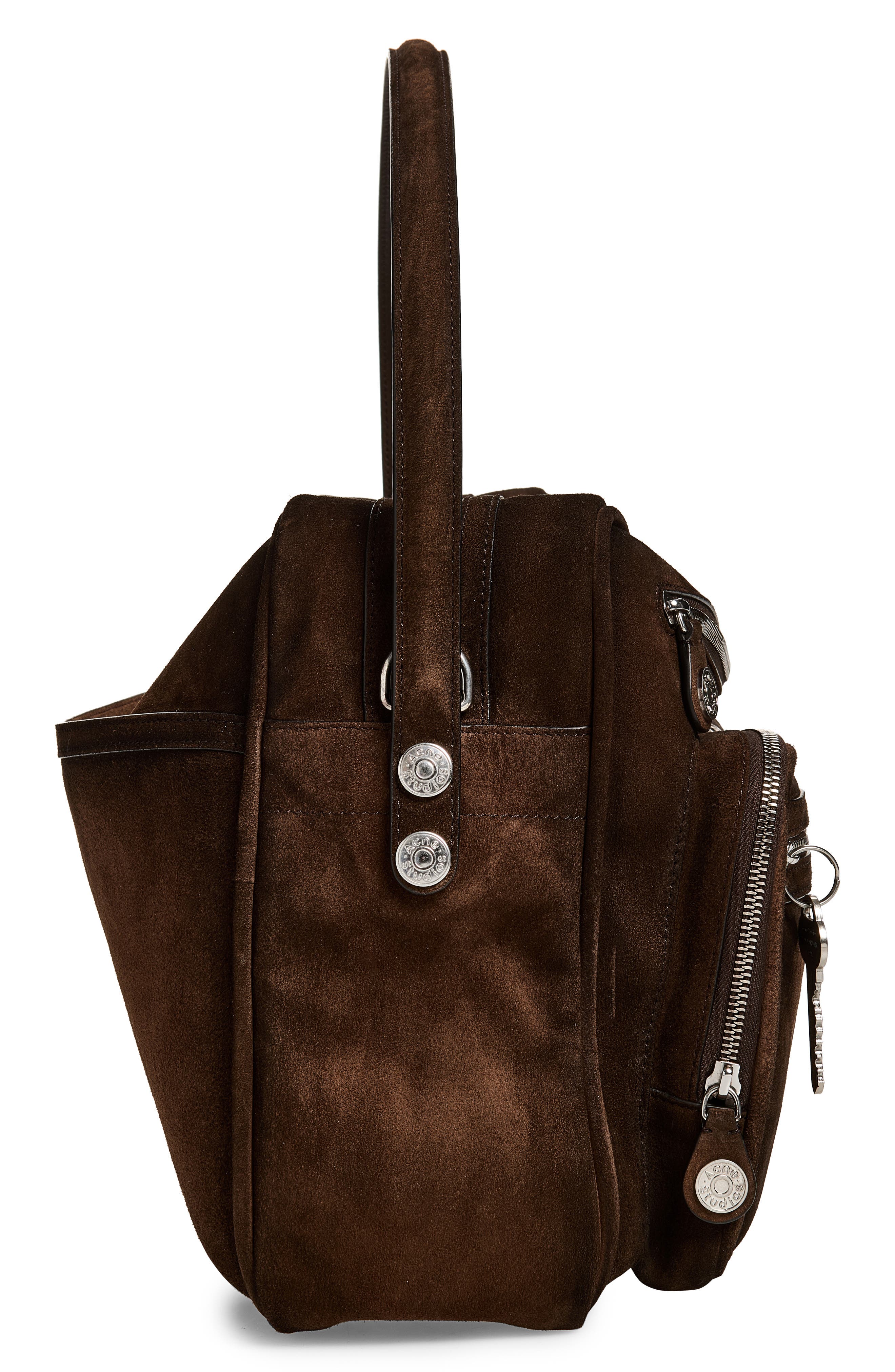 Camero Camera Suede Shoulder Bag, Alternate, color, DARK BROWN