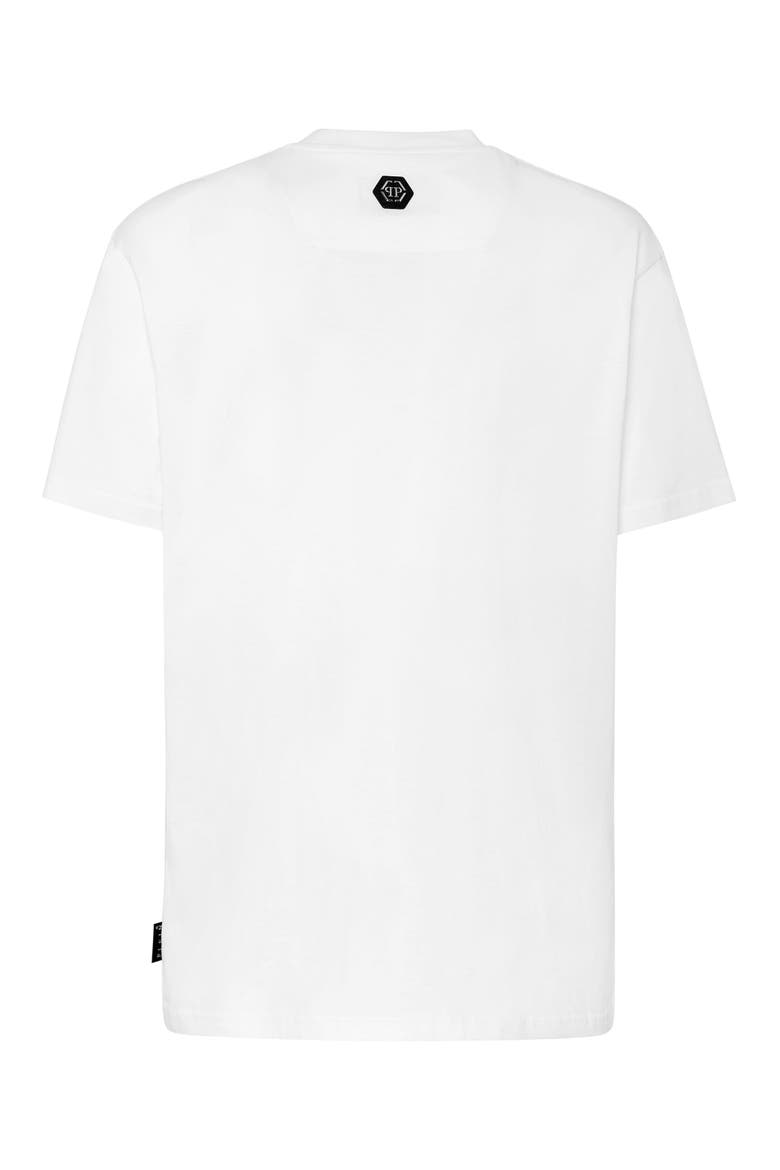 T-Shirt Round Neck Gothic Plein Unisex, Alternate, color, white/black
