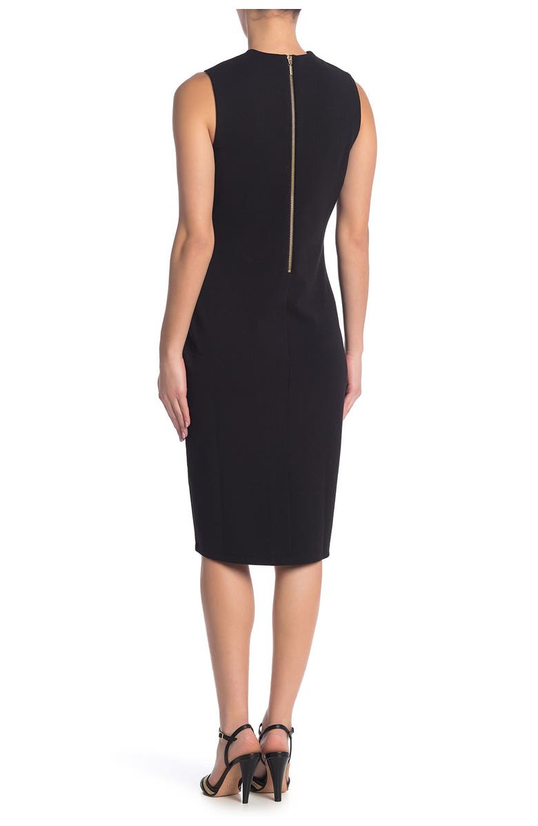 Nina Leonard U-Neck Sleeveless Sheath Dress, Alternate, color, Black