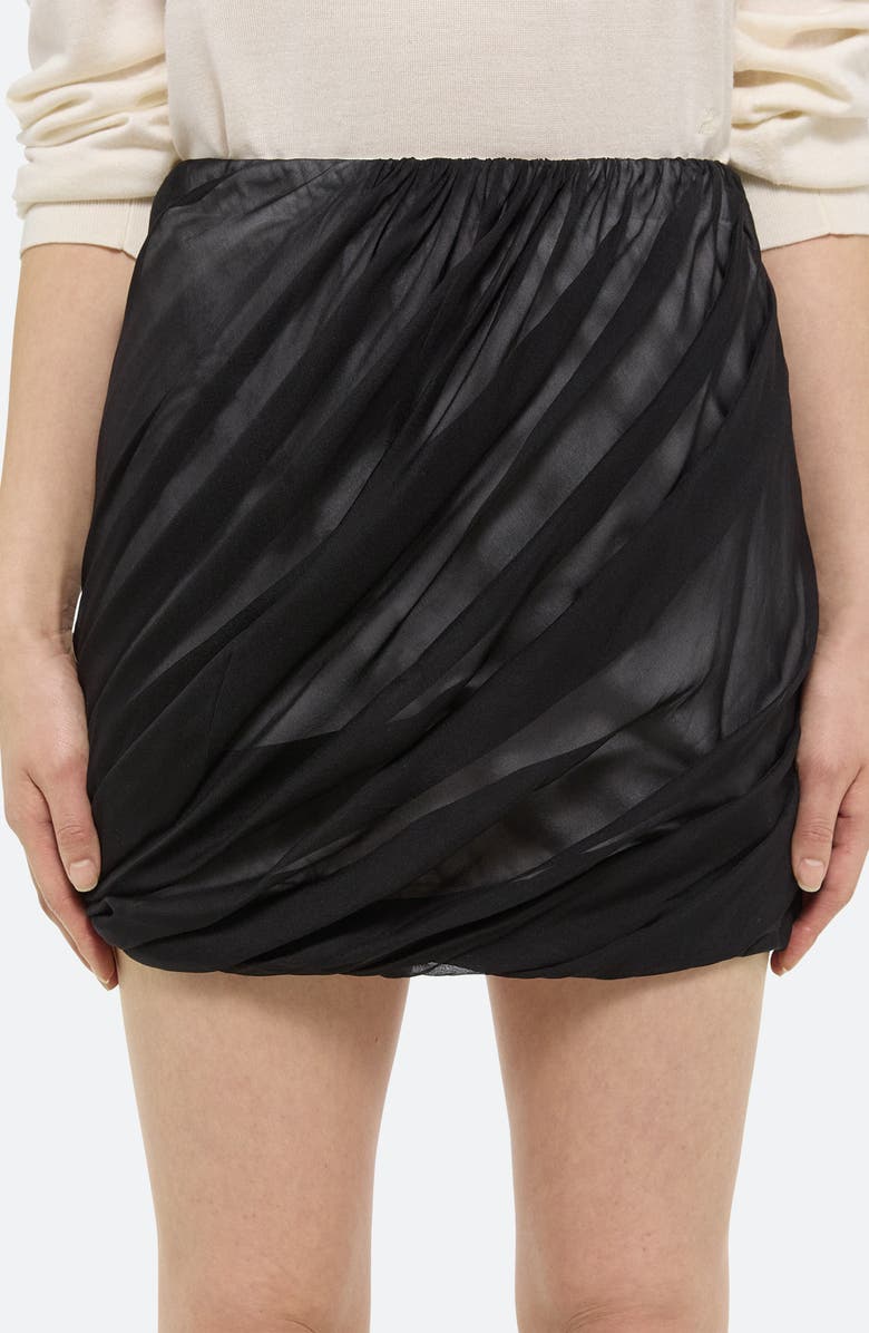 Helmut Lang Bubble Silk Miniskirt, Alternate, color, Black