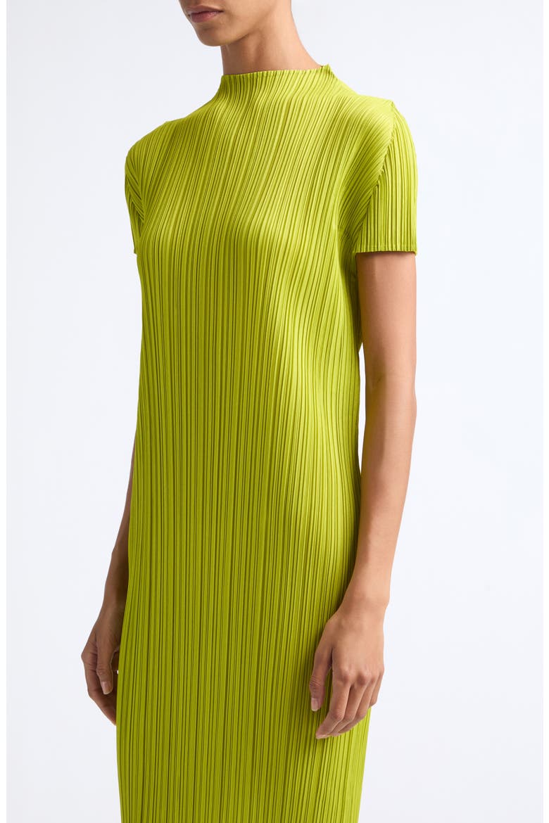 Monthly Colors June Funnel Neck Dress, Alternate, color, YELLOW GREEN