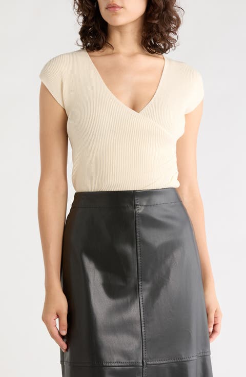 Cap Sleeve Wrap Sweater
