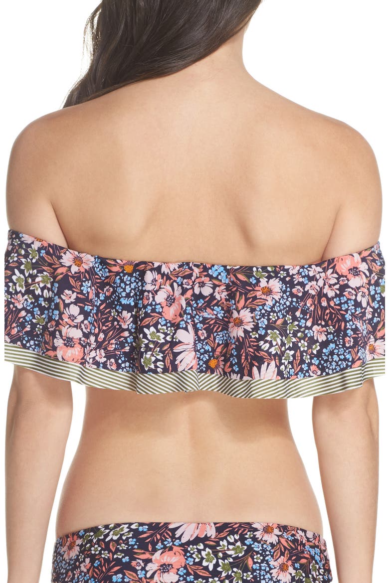 BCA Enchanted Print Off the Shoulder Bikini Top, Alternate, color, OLIVE MULTI