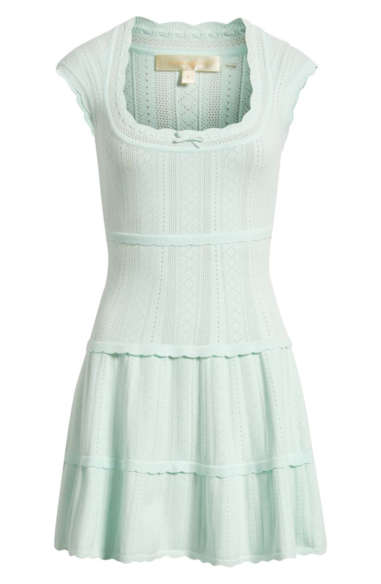 LoveShackFancy Laighton Pointelle Knit Dress, Main, color, Dusty Lagoon