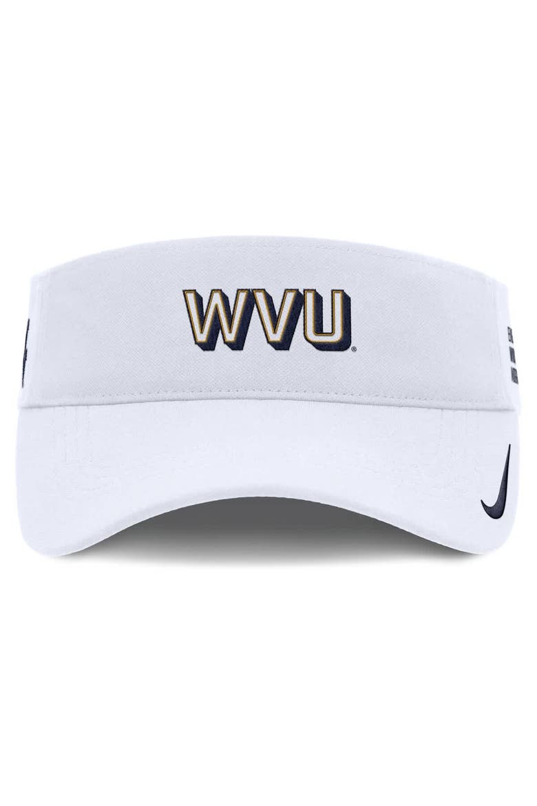 Men's Nike White West Virginia Mountaineers 2025 On-Field Gameday Performance Ace Adjustable Visor, Alternate, color, White