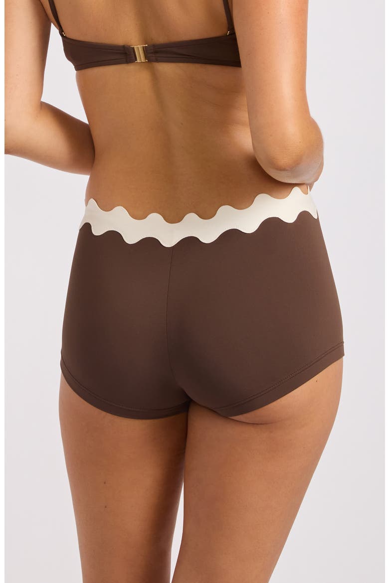 Ric Rac Boyleg Swim Shorts, Alternate, color, DARK CHOCOLATE