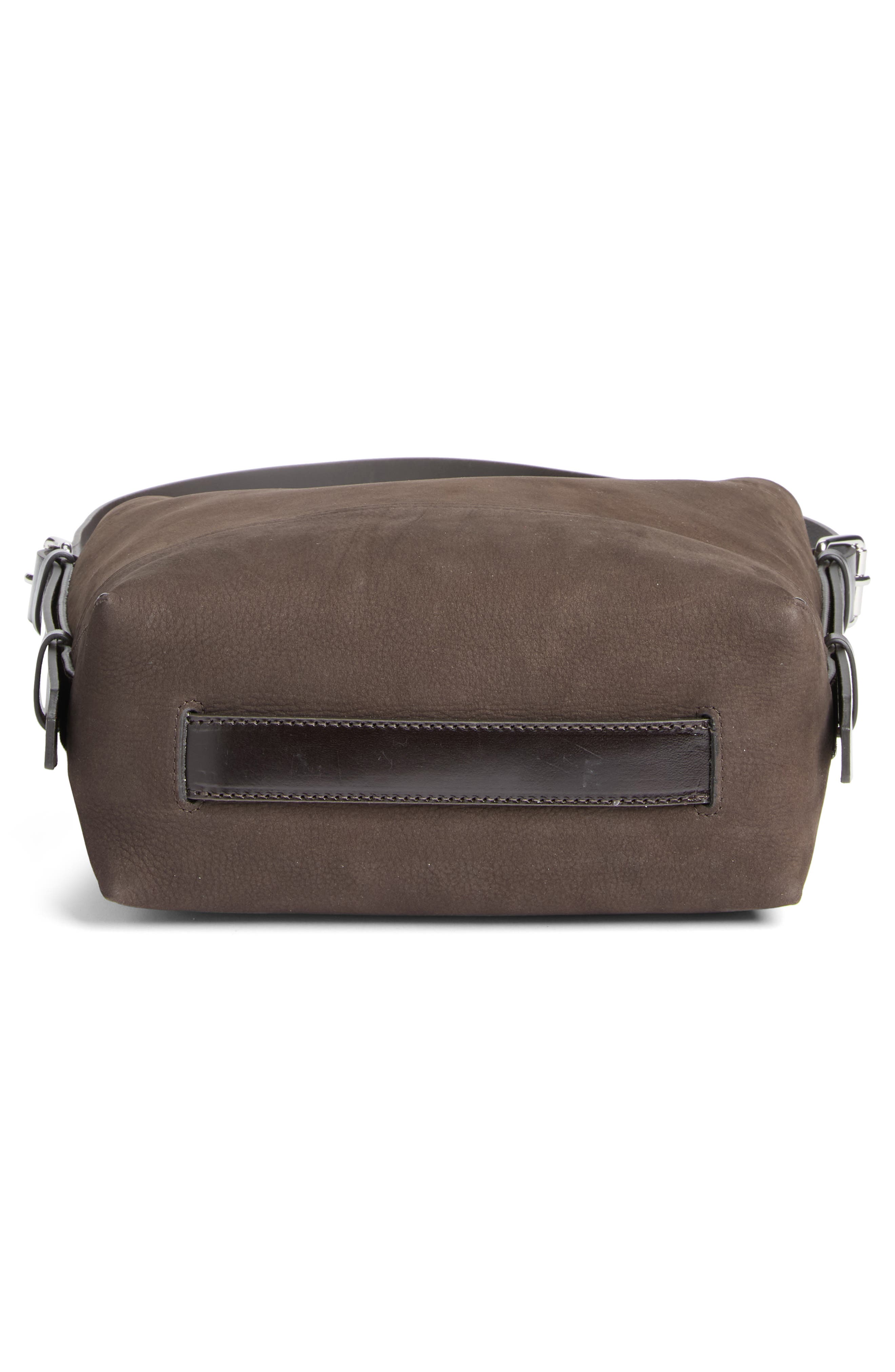 Small Belted Leather Tote, Alternate, color, EBONY BROWN