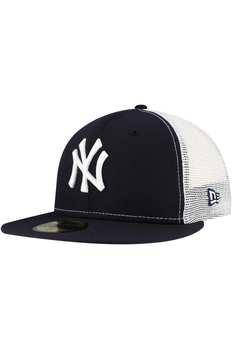 Men's New Era Navy New York Yankees Team Color 59FIFTY Trucker Fitted Hat, Main, color, Navy