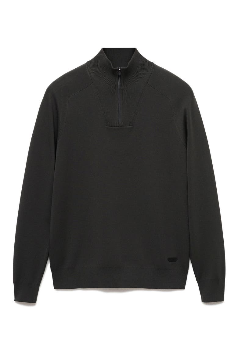 Thermoregulated Quarter Zip Sweater, Alternate, color, DARK GREEN