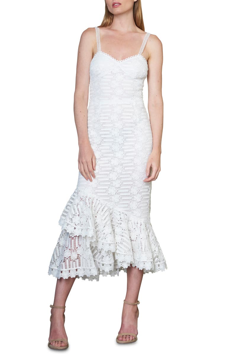 ML Monique Lhuillier Floral Lace Cocktail Dress, Main, color,