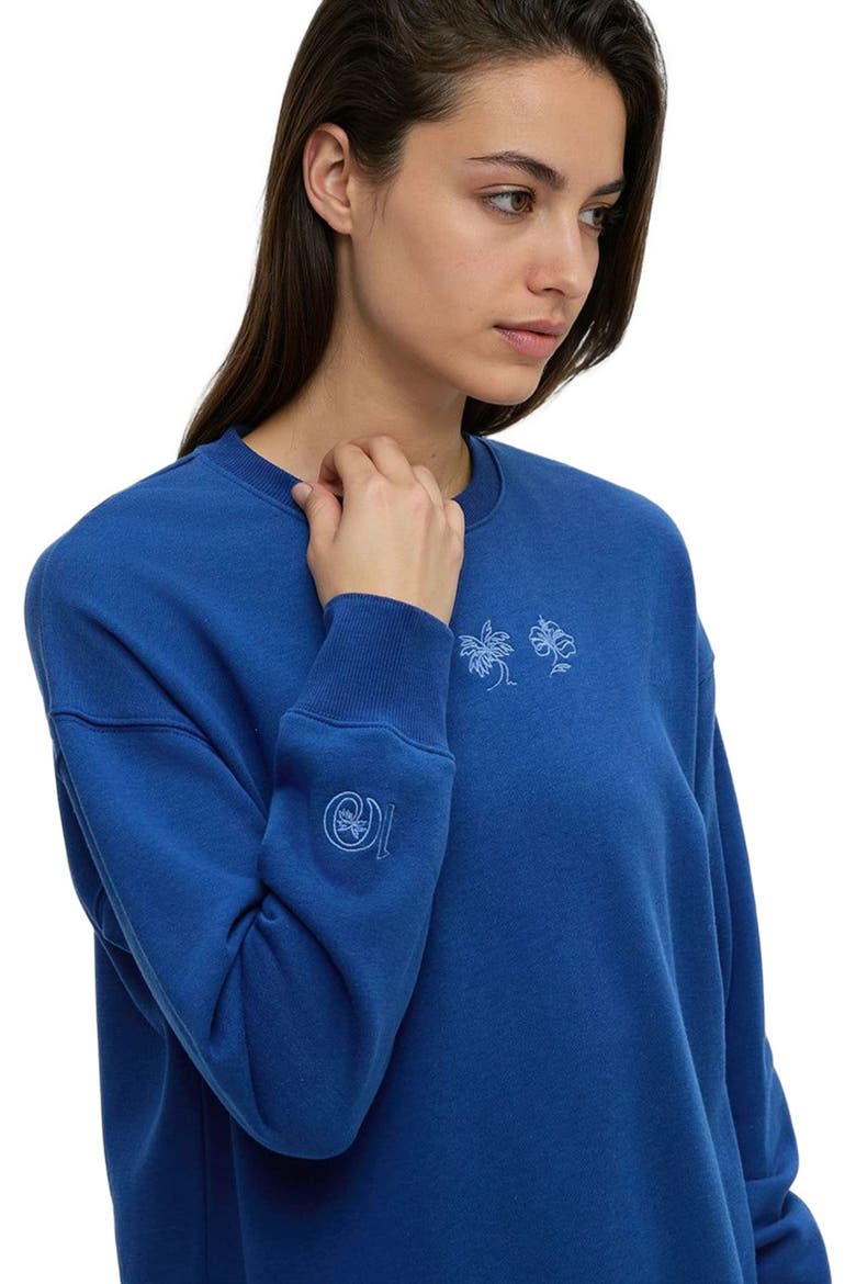 Haiti Embroidery Relaxed Crew, Alternate, color, Nightfall/High Tide