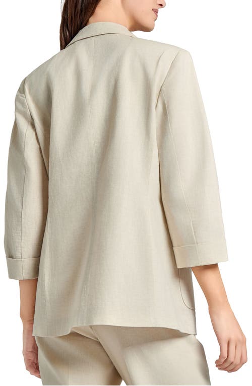 Jones New York Roll Tab Sleeve Linen Blend Blazer In Natural Stone