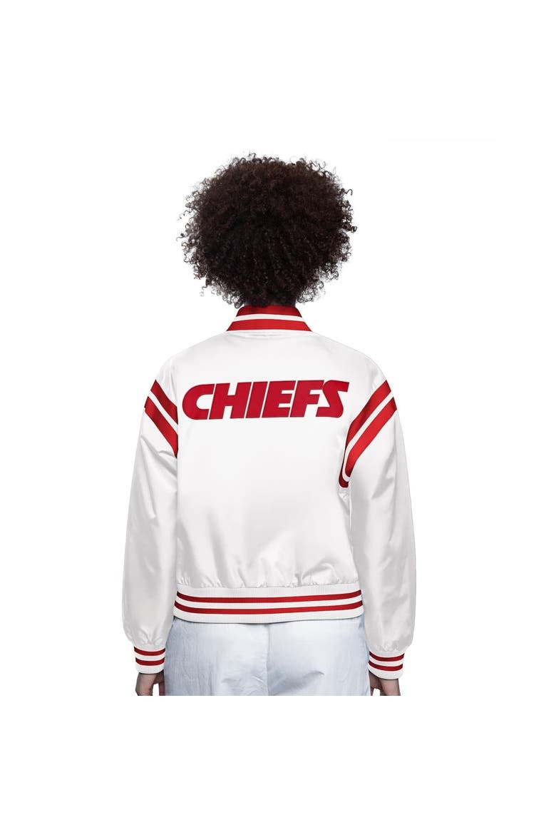 Women's Starter  Cream Kansas City Chiefs Full Count Full-Snap Satin Jacket, Alternate, color, Cream