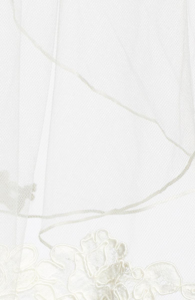 Toni Federici 'Sunrise' Lace Appliqué Fingertip Veil, Alternate, color, 