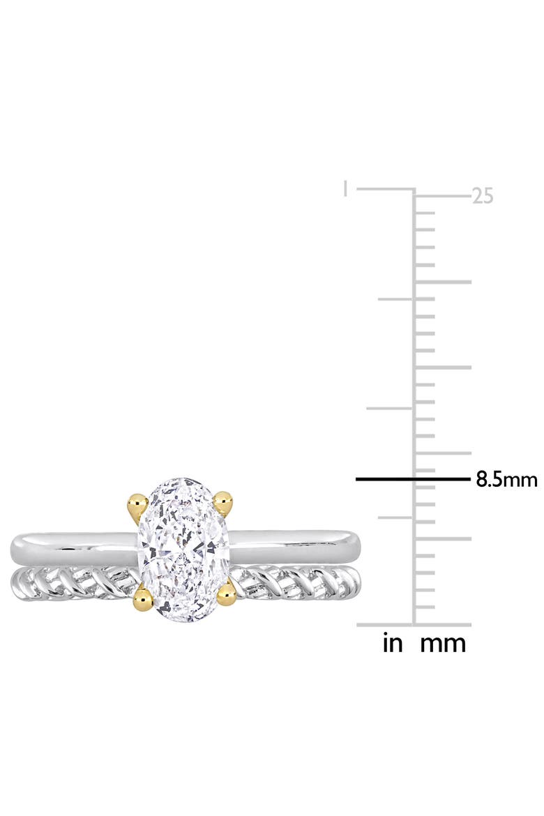 Diamond Oval Solitaire Bridal Ring Set 14k, Alternate, color, 14K Two-Tone Gold