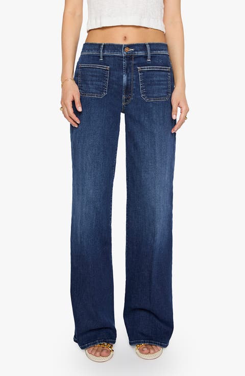 The Lil Patch Pocket Mid Rise Wide Leg Jeans