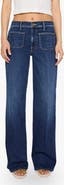 MOTHER The Lil Patch Pocket Mid Rise Wide Leg Jeans