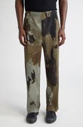 Homme Plissé Issey Miyake Pleated Painted Stone Print Pants
