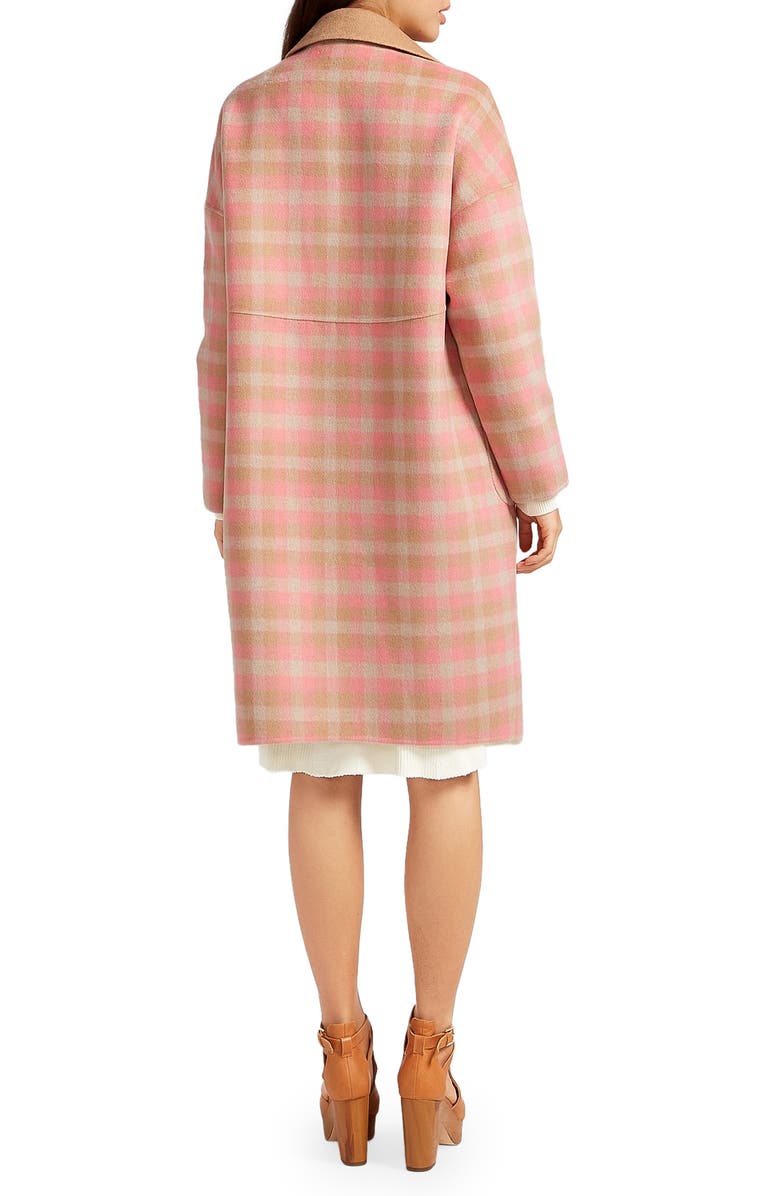 Belle & Bloom Publisher Plaid Double Breasted Wool Blend Coat, Alternate, color, Iced Vovo