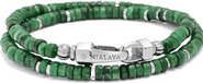 Nialaya Green Malachite Heishi Wrap Bracelet