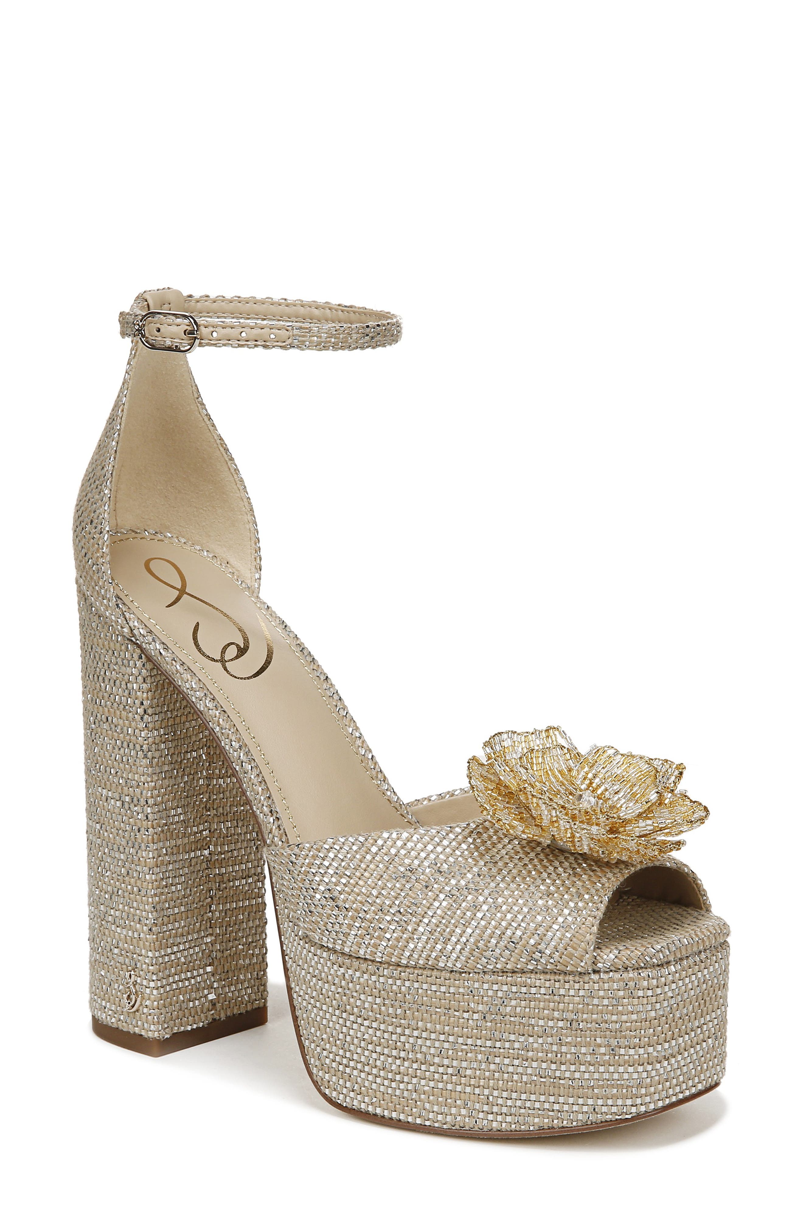 Sam Edelman Kori Flora Ankle Strap Platform Sandal, Main, color, 