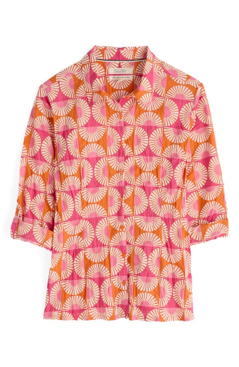 Larissa Abstract Print Organic Cotton Button-Up Shirt