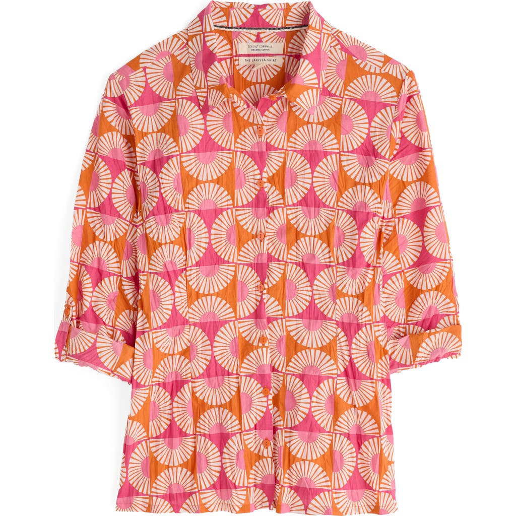 Seasalt Cornwall Larissa Abstract Print Organic Cotton Button-up Shirt In Pink