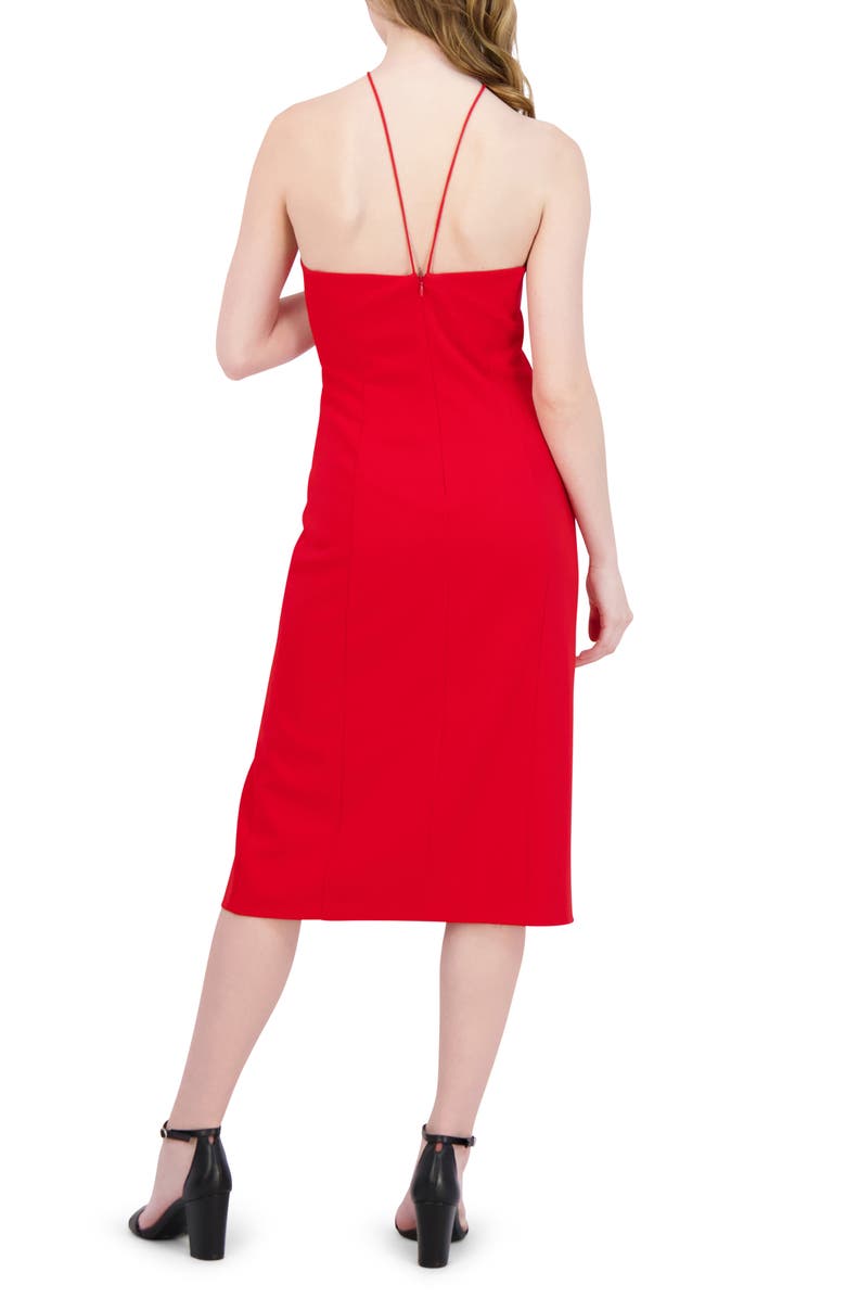 Julia Jordan Halter Neck Sheath Midi Dress, Alternate, color, Red