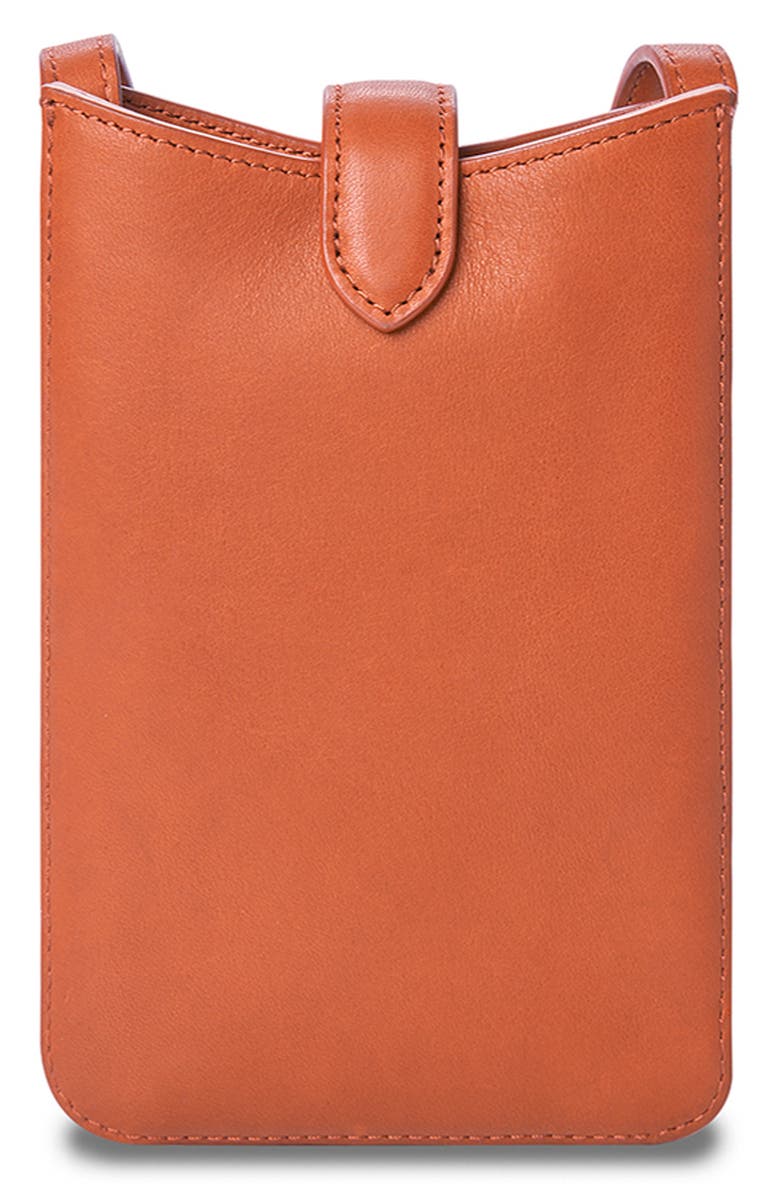 Shinola Bixby Leather Phone Crossbody Bag, Alternate, color, Rust
