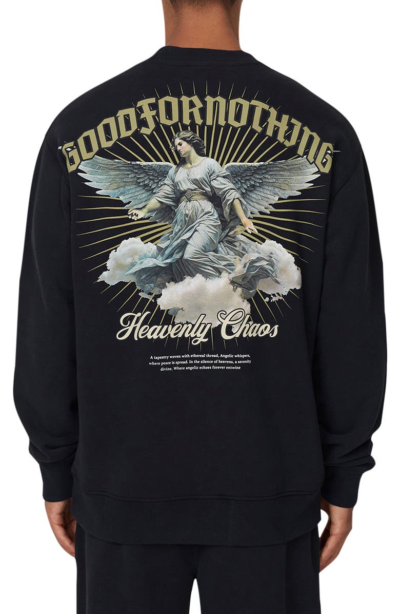 Good For Nothing Heaven Relaxed Crew Sweatshirt, Alternate, color, Black