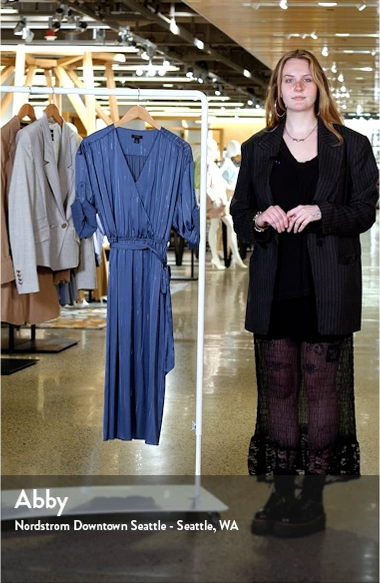 Roll Cuff Faux Wrap Dress, sales video thumbnail