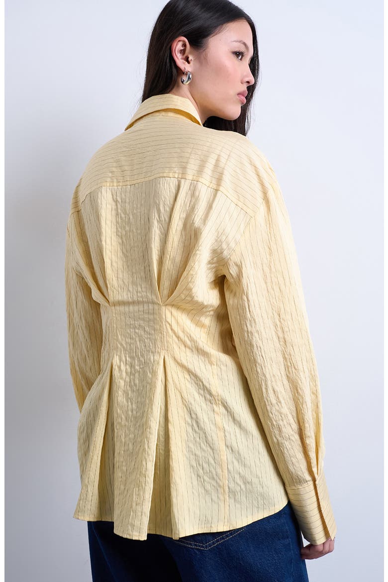 Asymmetric Placket Button-Up Shirt, Alternate, color, YELLOW