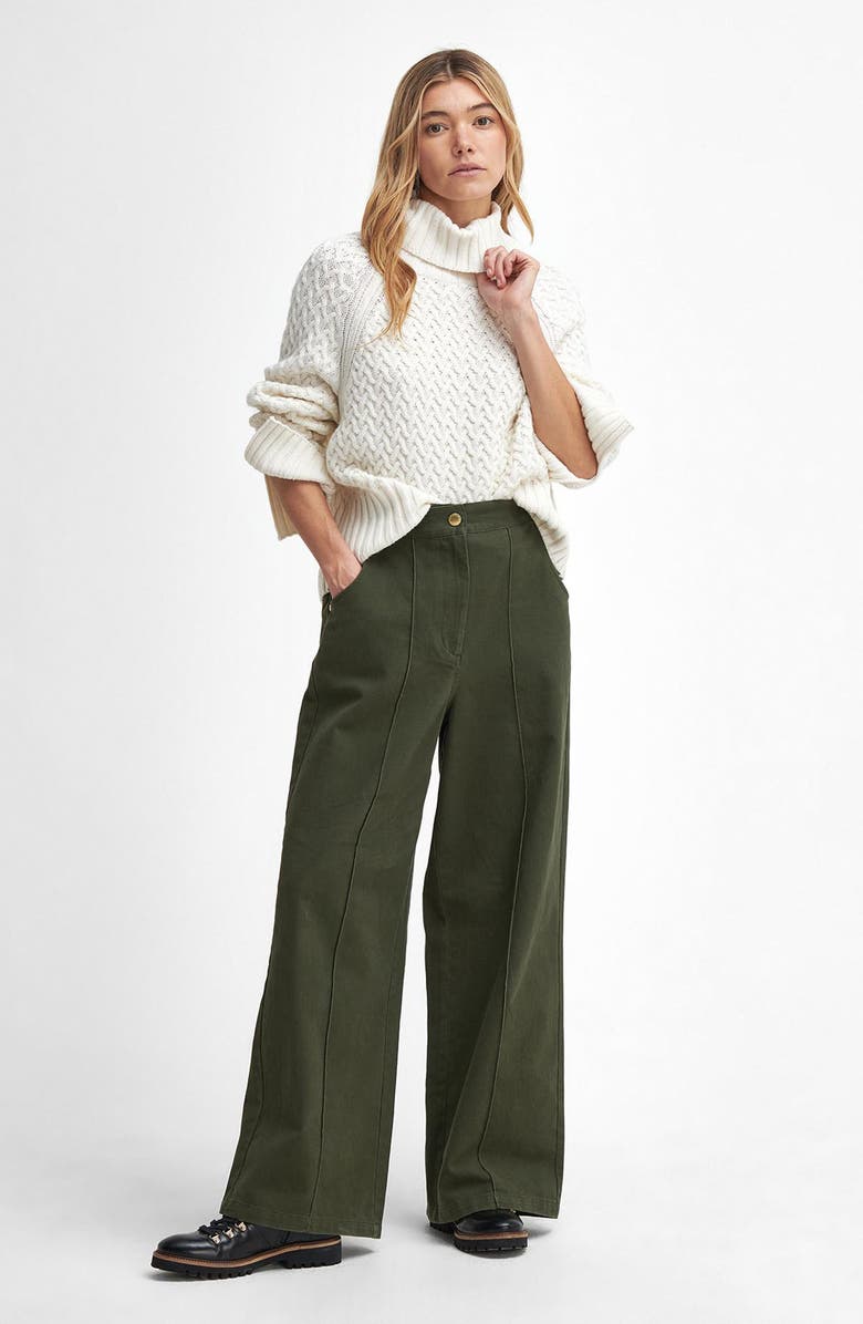 Barbour Malton Basket Texture Turtleneck Sweater, Alternate, color, 