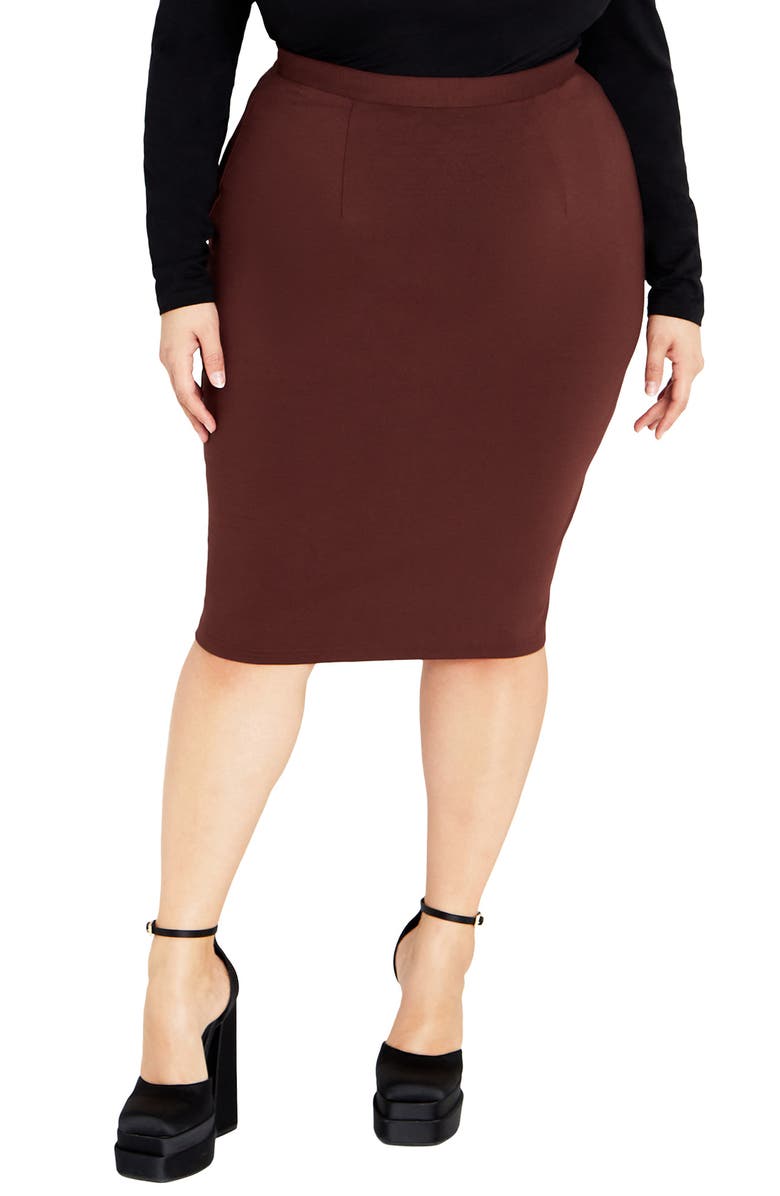 City Chic High Waist Pencil Skirt, Main, color, 