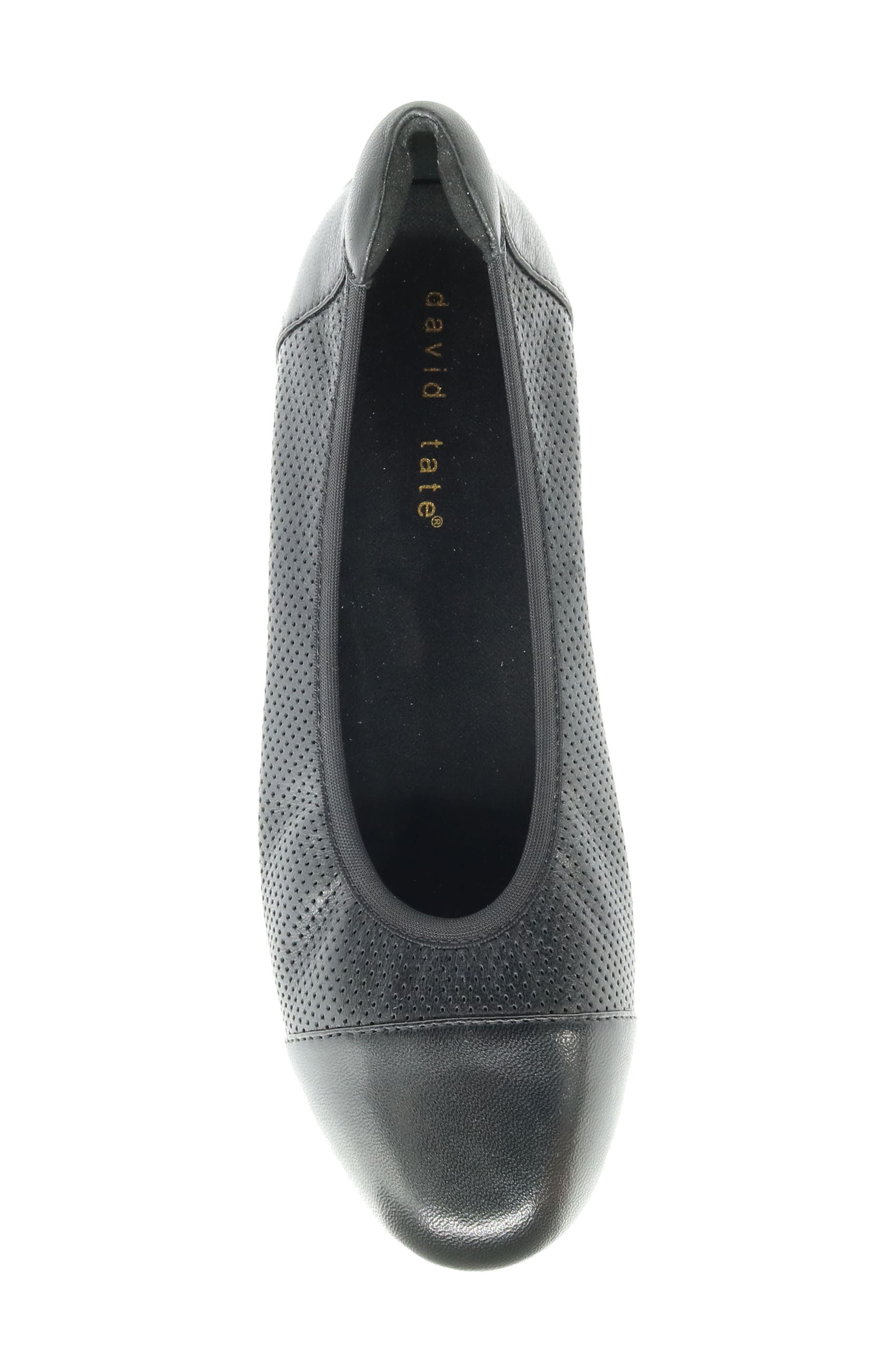 David Tate Newton Cap Toe Flat, Alternate, color, Black