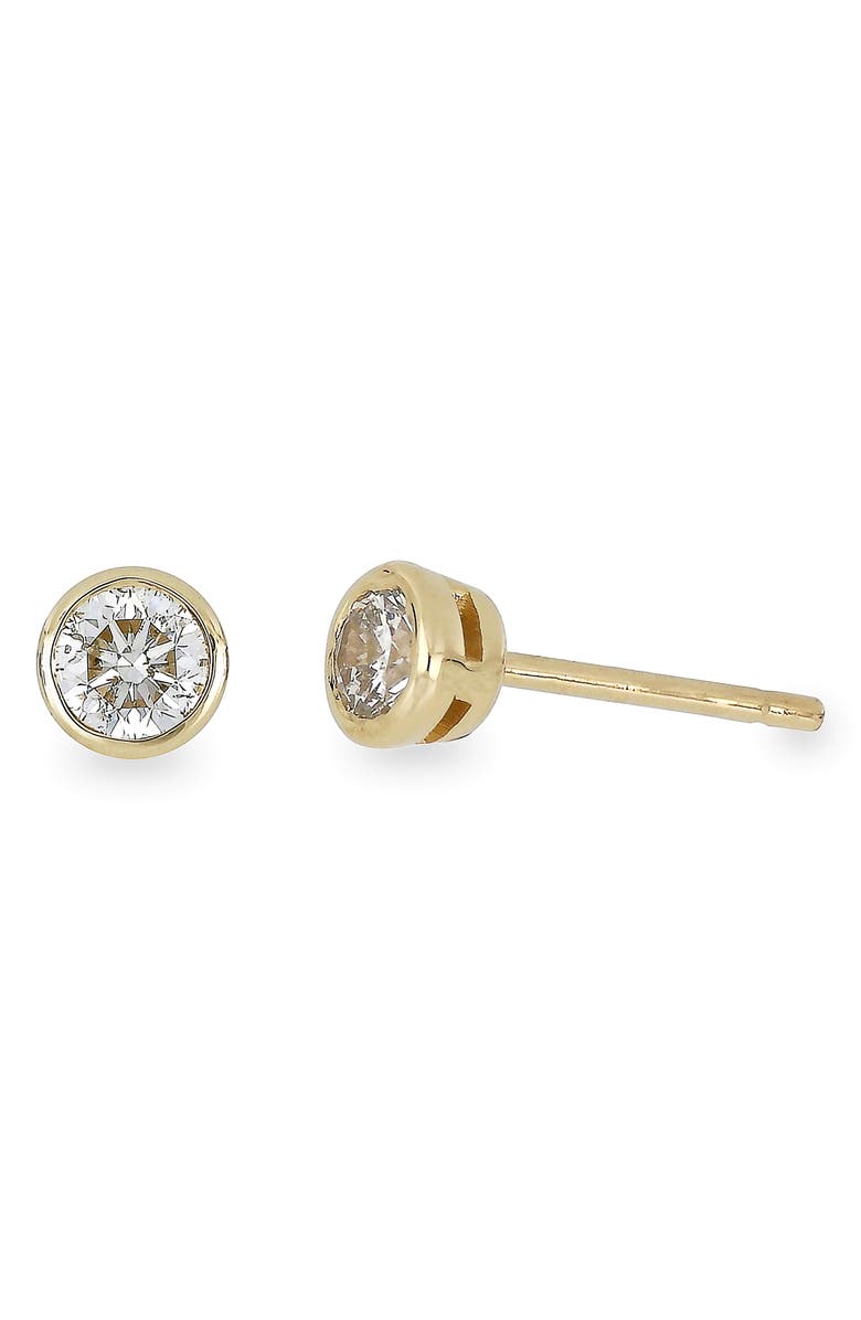 Bony Levy Bezel Diamond Stud Earrings - 0.50 ctw., Main, color, 14K Yellow Gold