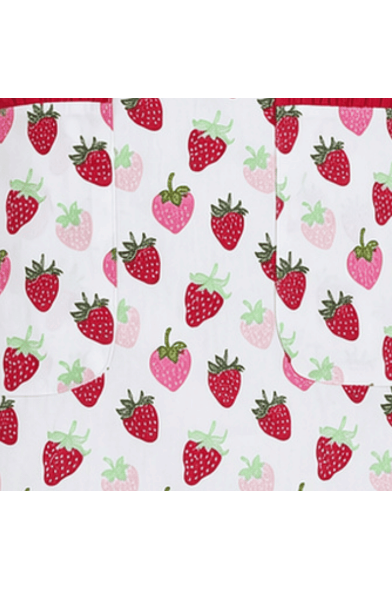 Strawberries Apron Pink Cotton Everyday, Alternate, color, Pink