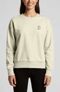 Dalix Heartly Ghost Relaxed Fleece Crewneck Sweatshirt