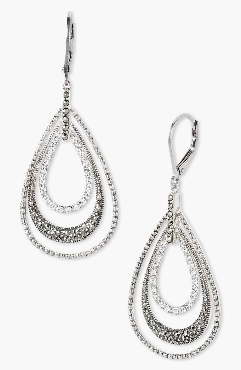 Judith Jack Orbital Triple Teardrop Hoop Earrings, Main, color, 