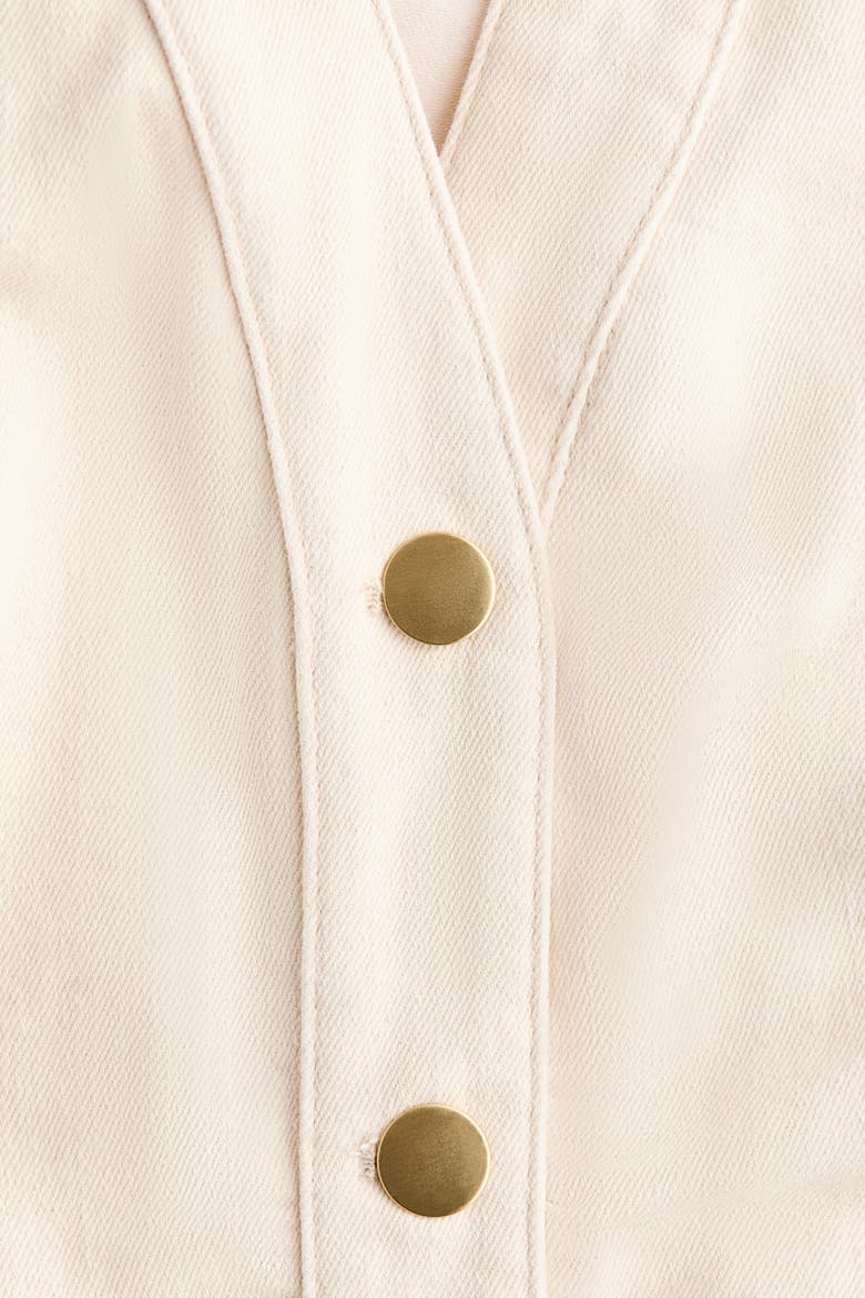 Short-sleeved Denim Dress, Alternate, color, Cream