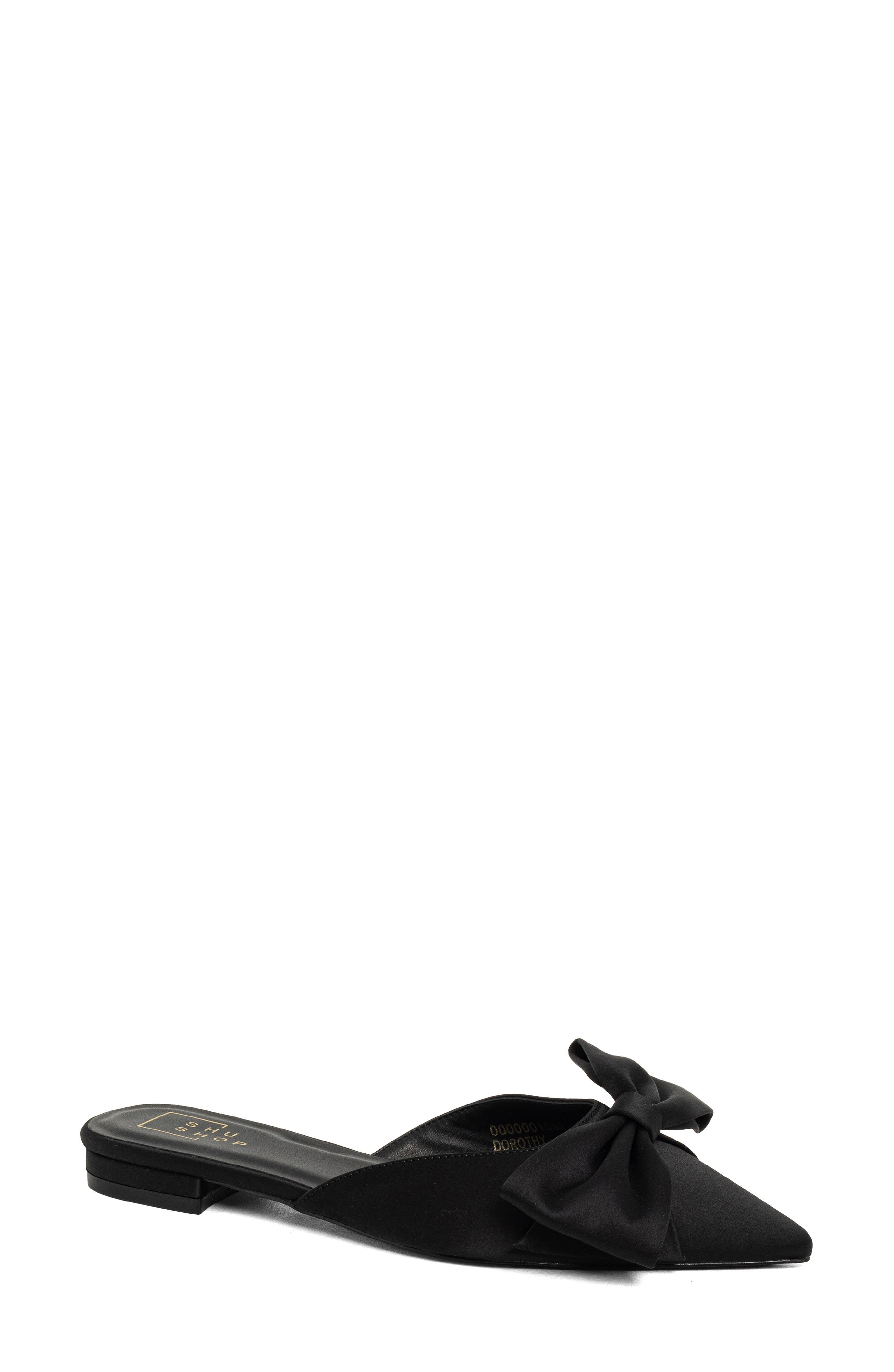 SHUSHOP Dorothy Pointed Toe Flat, Main, color, Black