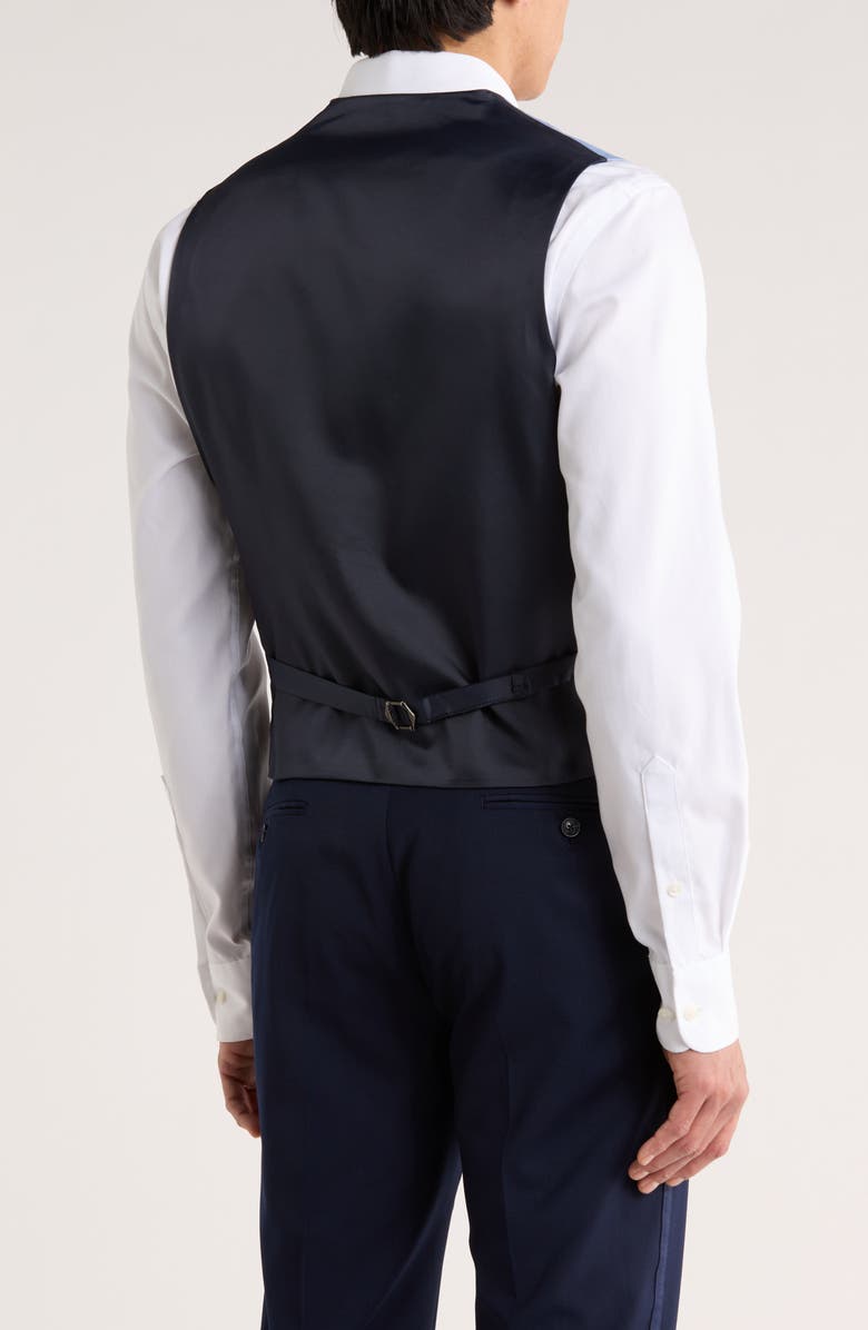 Tommy Hilfiger Stretch Cotton Tuxedo Vest, Alternate, color, Blue Solid