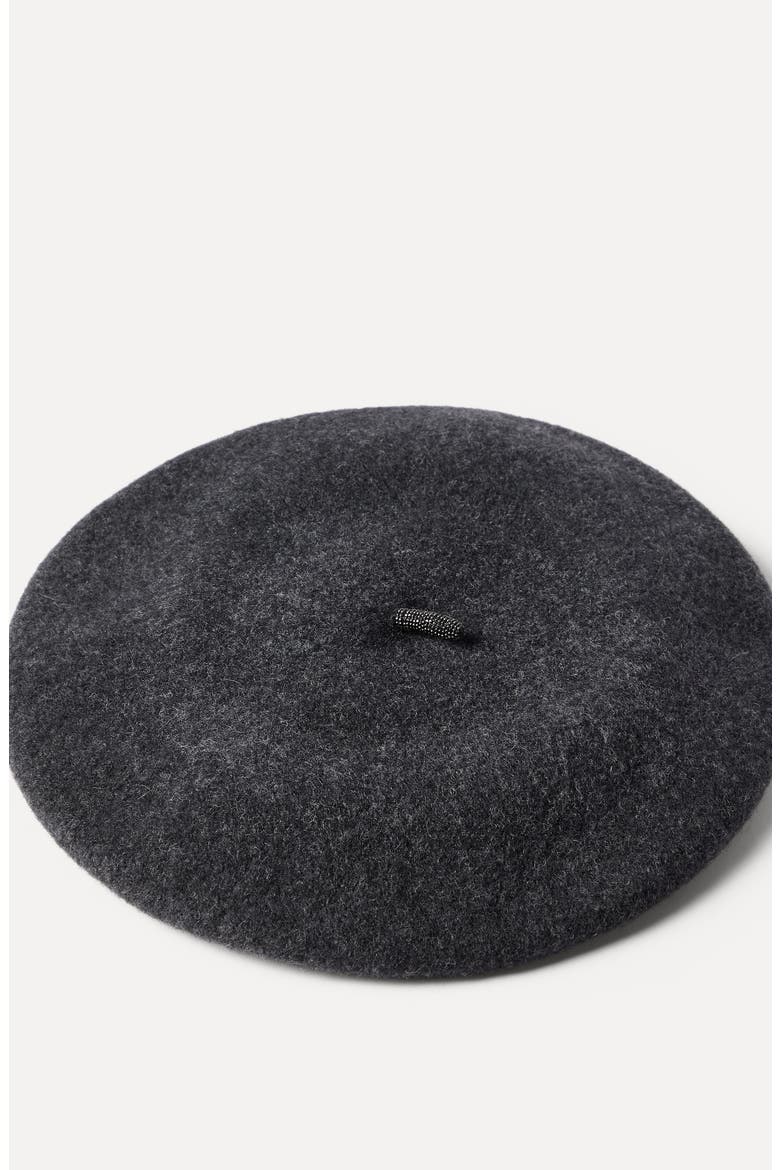 Wool beret, Alternate, color, Anthracite