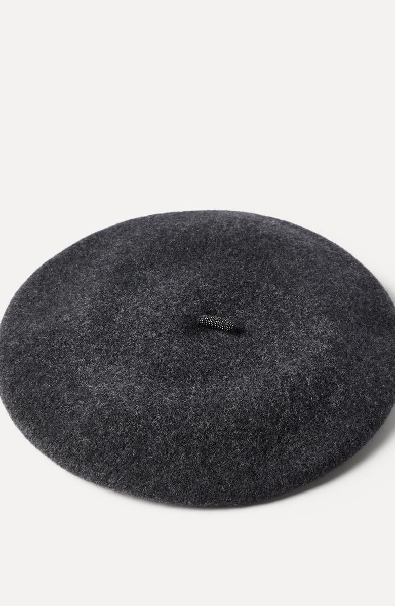 Brunello Cucinelli Wool beret, Alternate, color, Anthracite