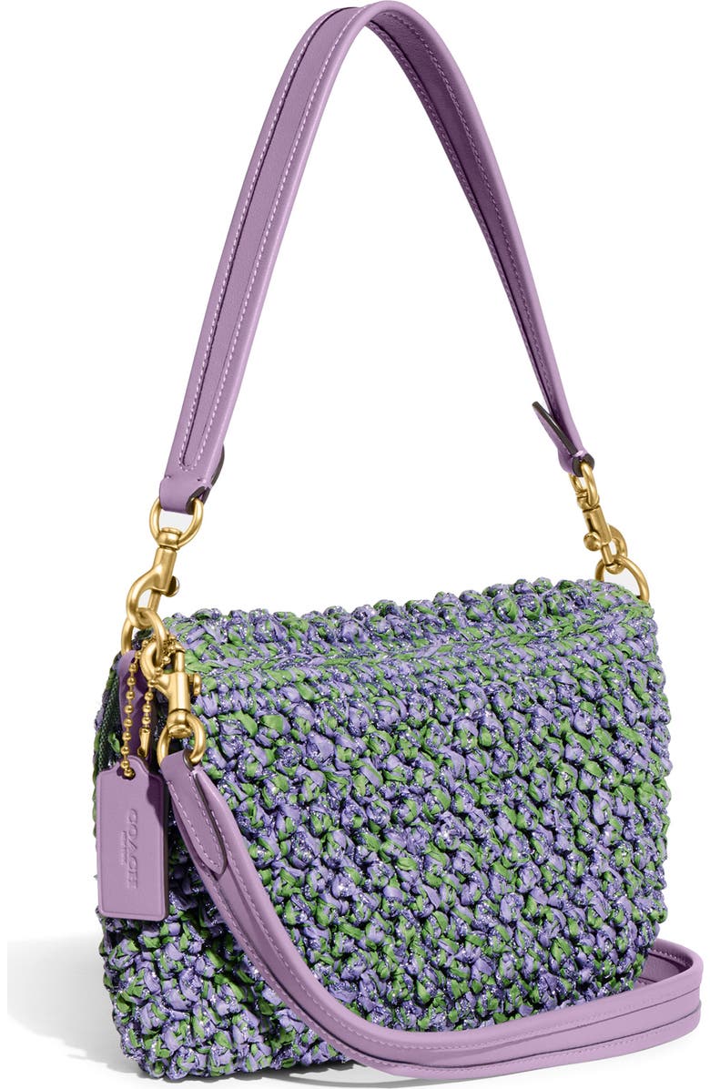 COACH Popcorn Straw Shoulder Bag, Alternate, color,