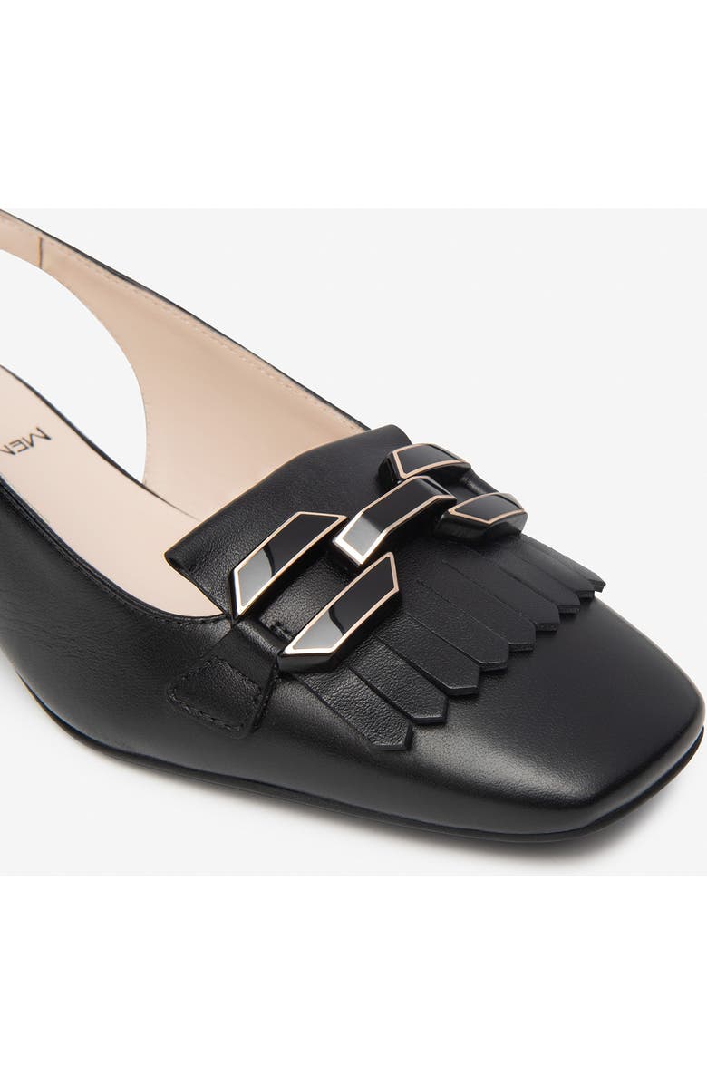 NeroGiardini Kiltie Fringe Slingback Pump, Alternate, color, Black