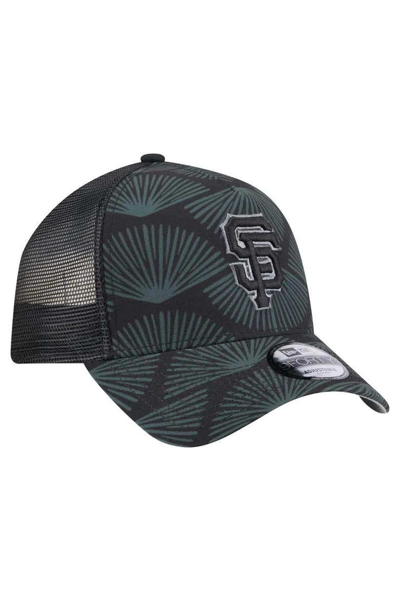 Men's New Era  Black San Francisco Giants 9FORTY A-Frame Trucker Adjustable Hat, Alternate, color, Black