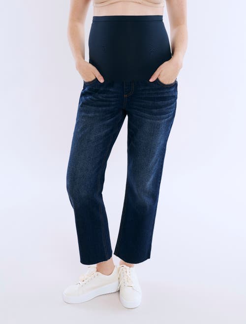 Motherhood Maternity Secret Fit Over The Belly Slim Straight Leg Jeans In Dark Wash