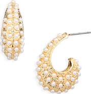 Cara Swirl Faux Pearl Earrings